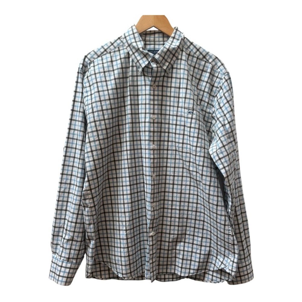 FISH HIPPIE‎ Mens Tailored Fit Long Sleeve Plaid Button Down Shirt XL